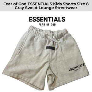 Fear of God ESSENTIALS Kids Shorts Size 8 Gray Sweat Lounge Streetwear
